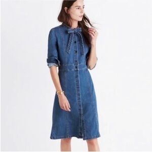 Madewell Denim Tie-Neck Dress - Size 0